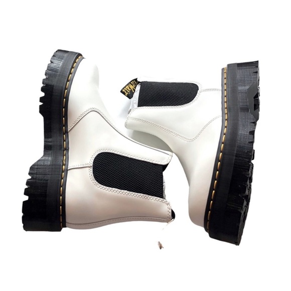 Dr. Martens 2976 Quad Leather Platform Chelsea Boots White US Ladies Size 9 - Picture 5 of 13